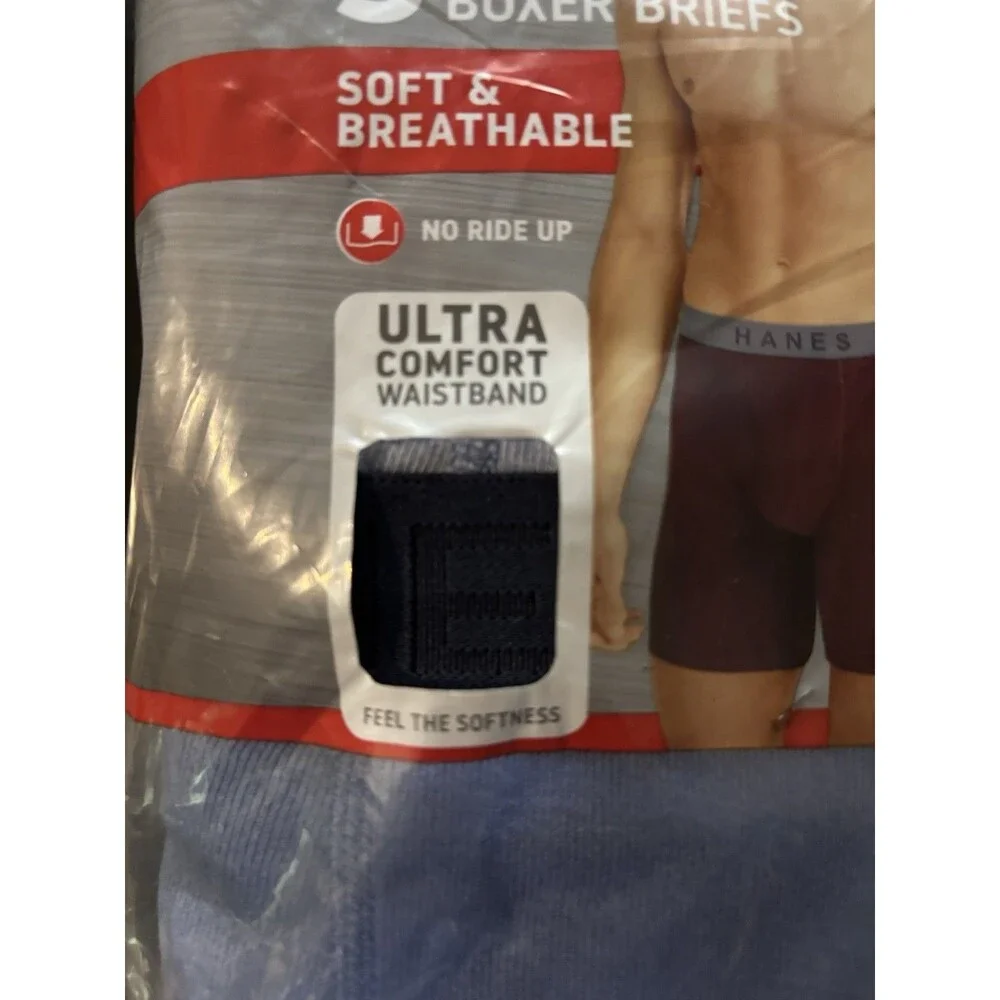 Hanes Ultimate Boxer Briefs Tagless Men's 5 pack Classic Soft Cool Comfort 2XL